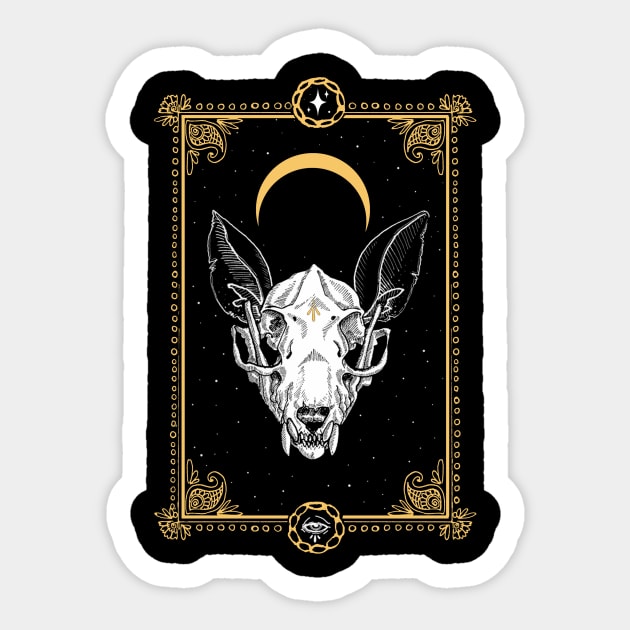 Ugly Tarot Skull Design Sticker by MarxMerch